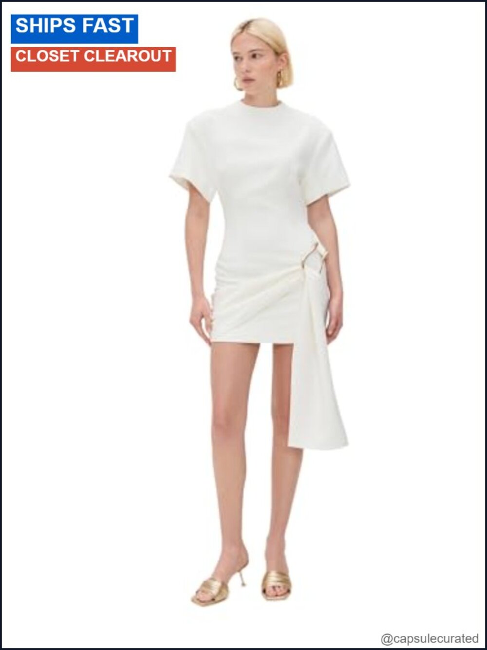 Women's Mini Bodycon Dress, Mid-Weight Stretch Crepe, Padded Shoulders, Casual